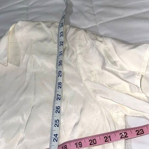 Nine West Womens Cream Button-Down Dress XL Rayon & Polyester - Picture 7 of 7